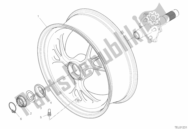 Todas las partes para Rueda Trasera de Ducati Hypermotard 950 SP USA 2020